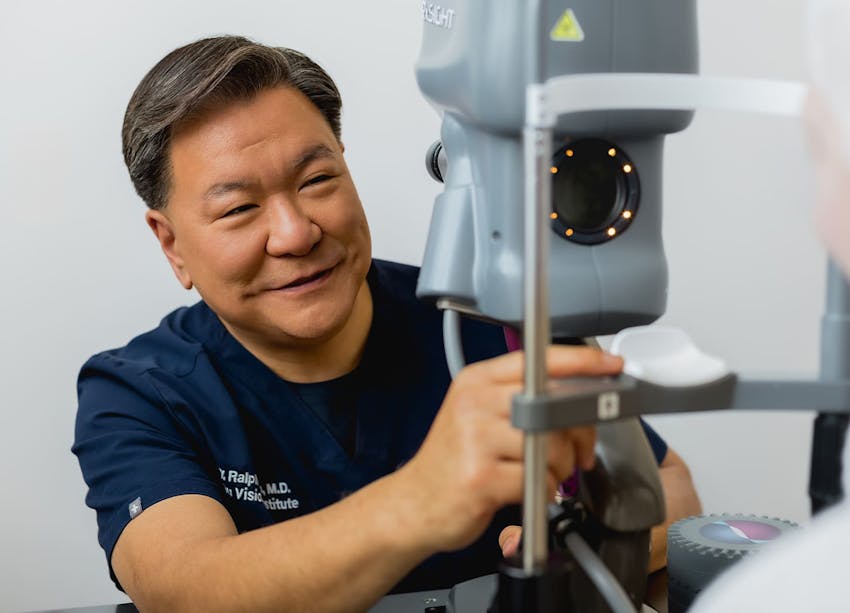 Dr. Chu smilling with patient