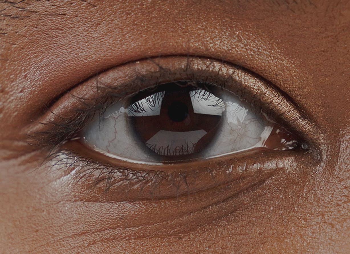 close up on woman's eye