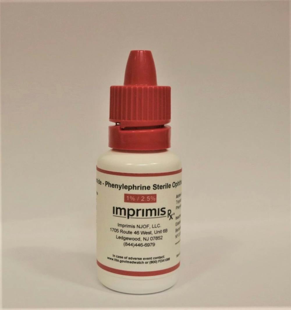 White bottle red cap Imprisis dialating drops