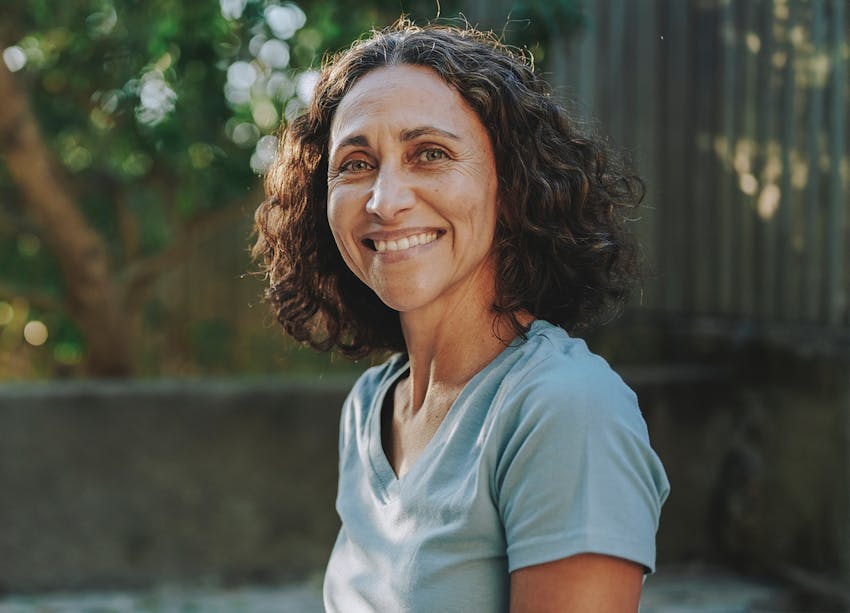female patient laying down for examination