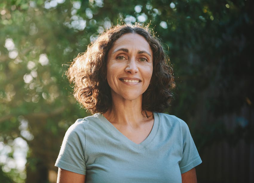 woman with curly hair