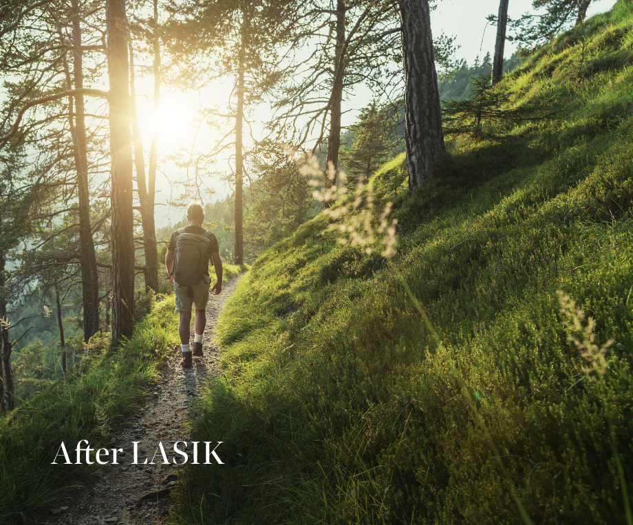 Astigmatism after LASIK with picture of man walking down trail