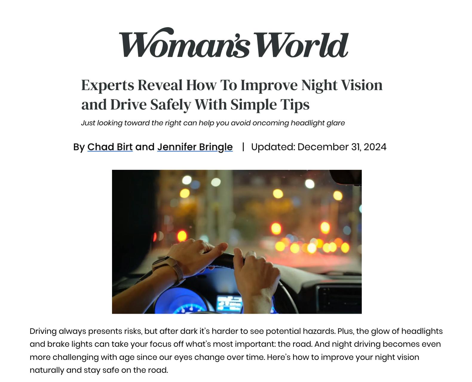 Experts Reveal How To Improve Night Vision and Drive Safely With Simple Tips