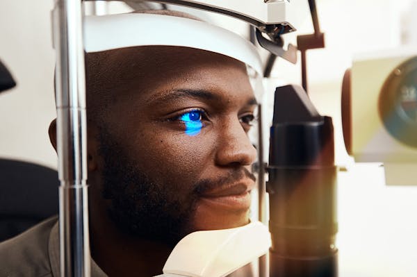 Gentleman getting an eye exam