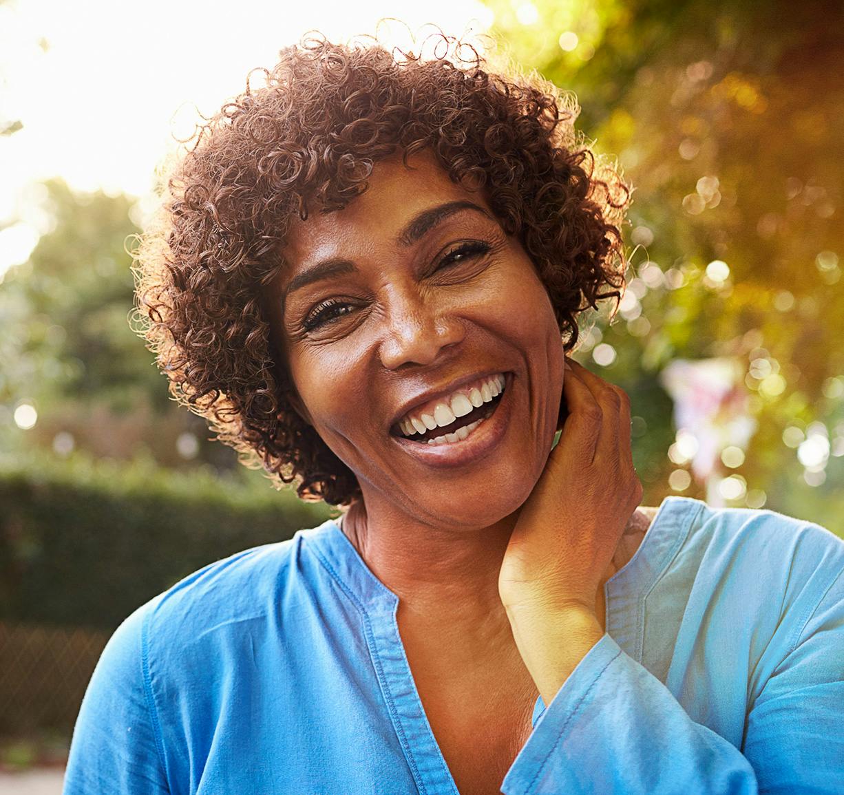 lady looking straight at camera and smiling