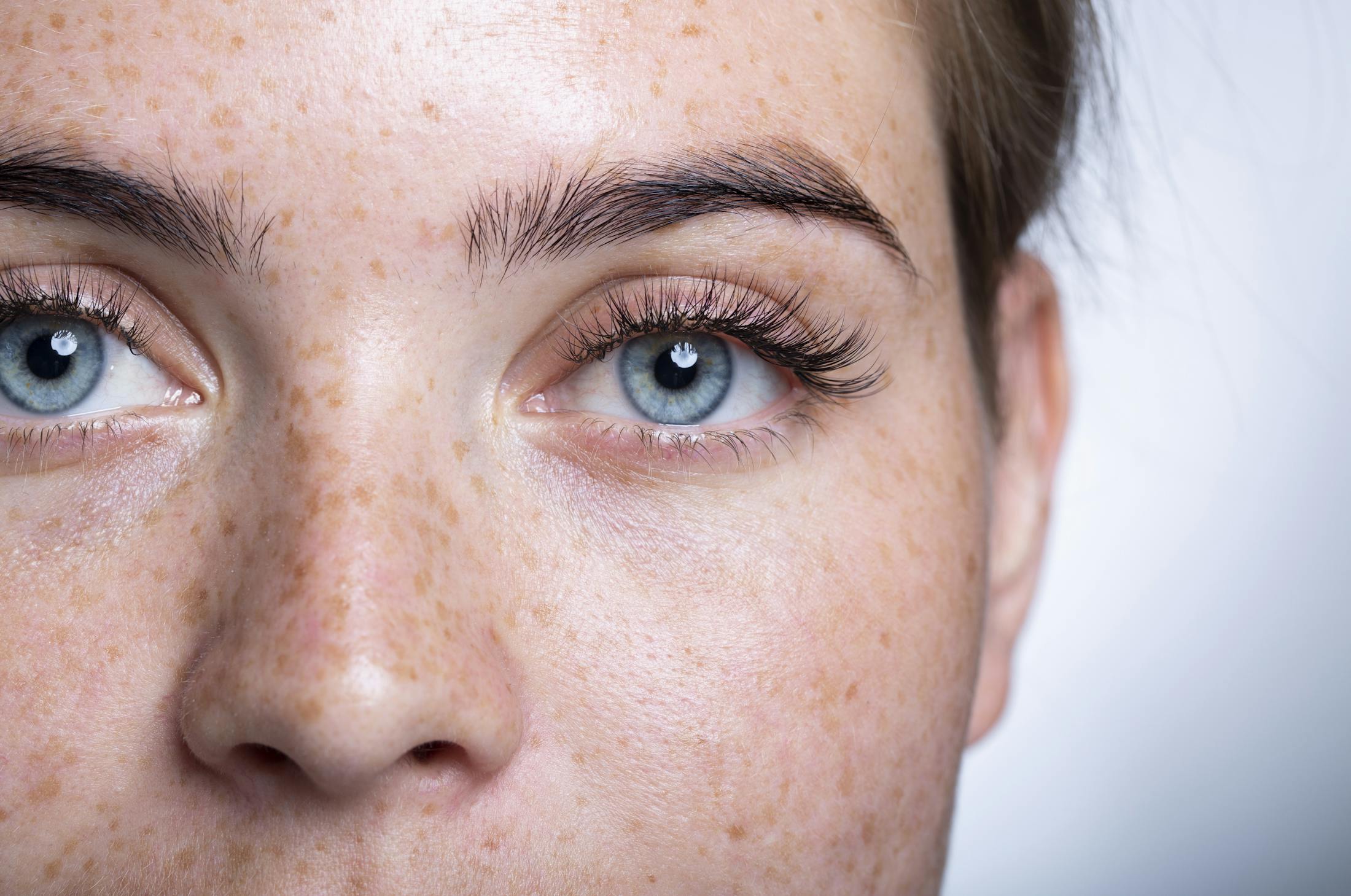 Woman with blue eyes