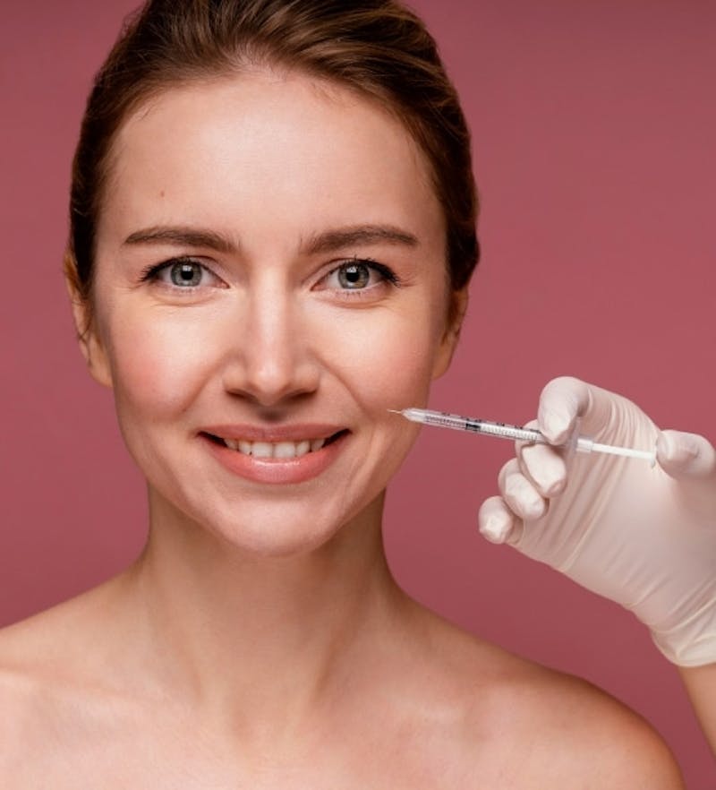 woman getting an injectable treatment