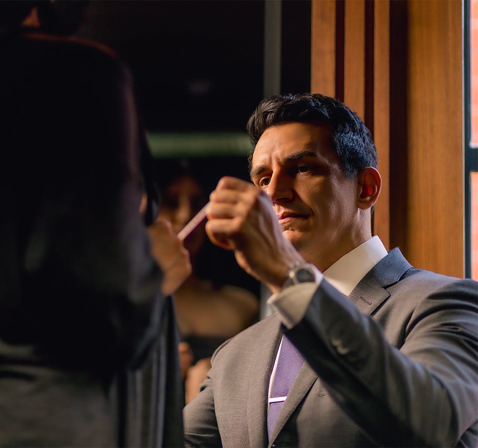 Dr. Galanis with female patient