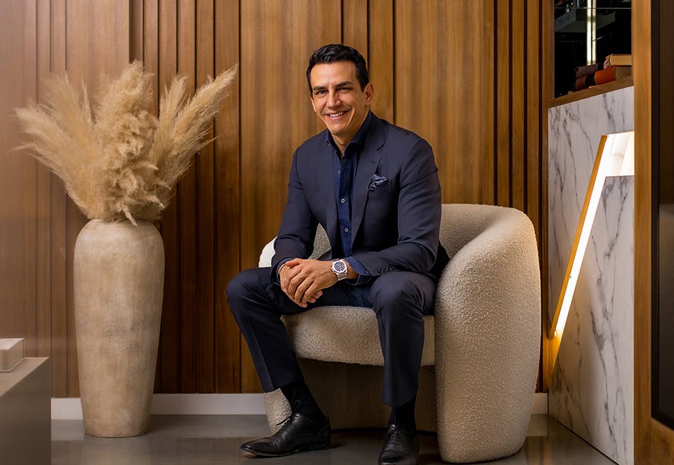 Dr. Galanis sitting in chair
