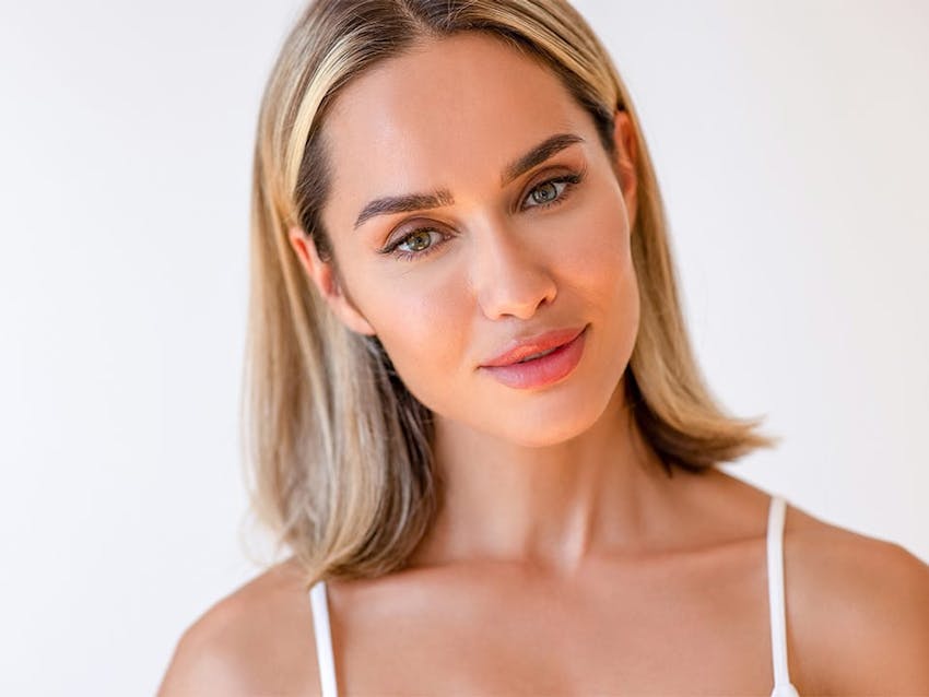 blonde woman smiling