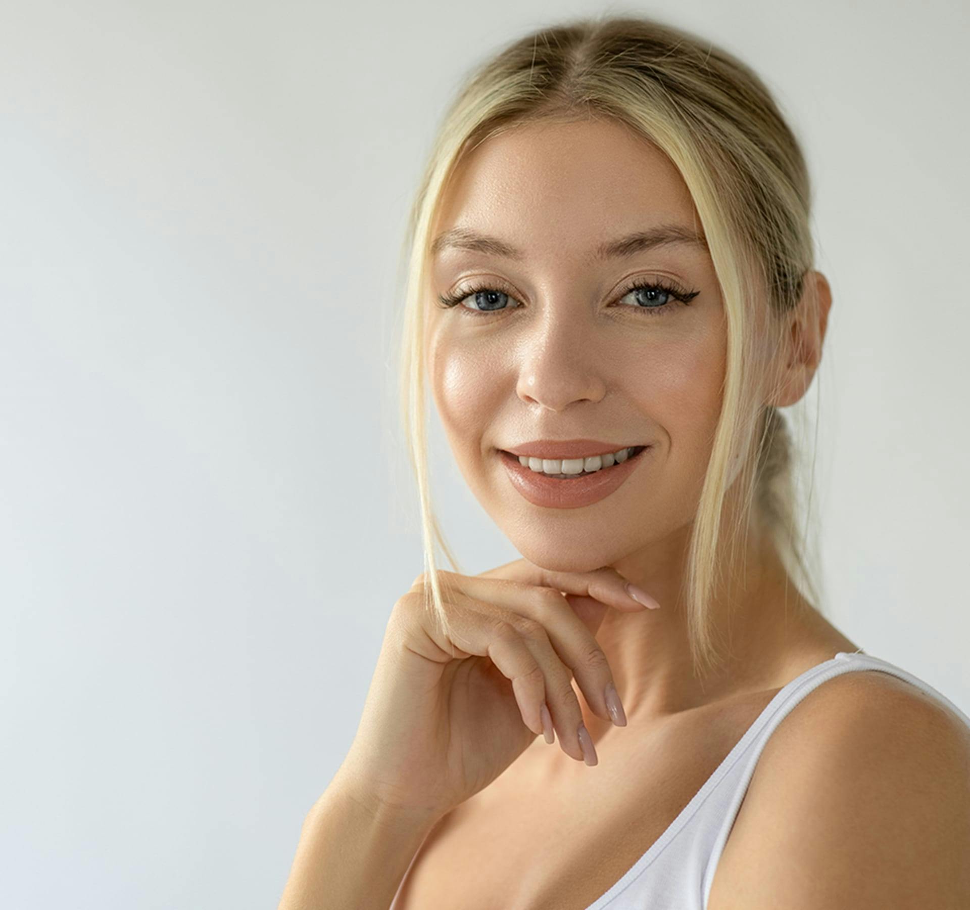 blonde woman smiling