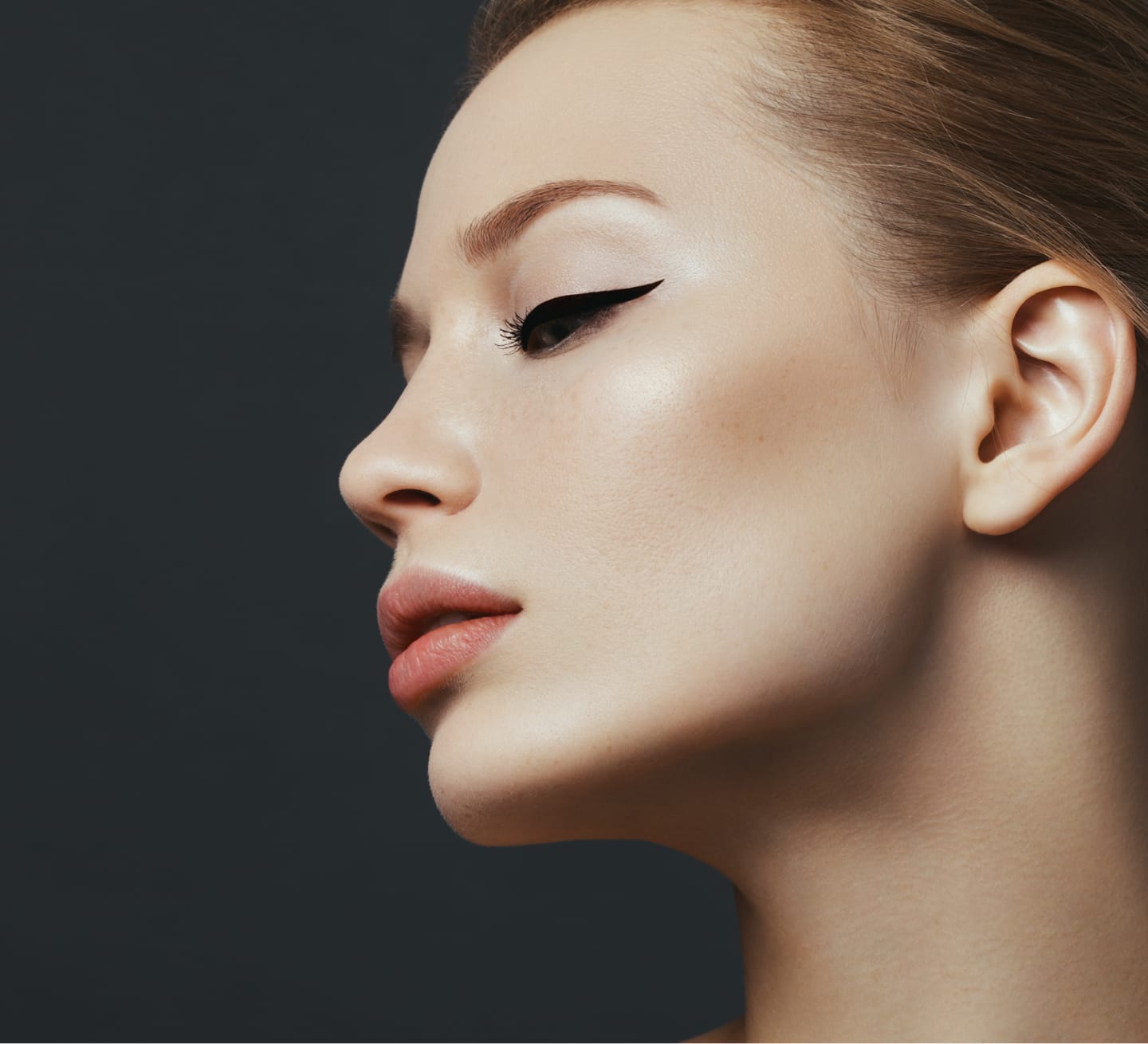 profile of model's face