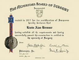 The American Board of Surgery certificate