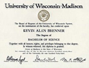 University of Wisconsin -Madison certificate
