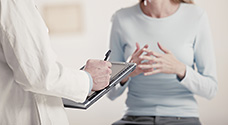 patient talking to doctor