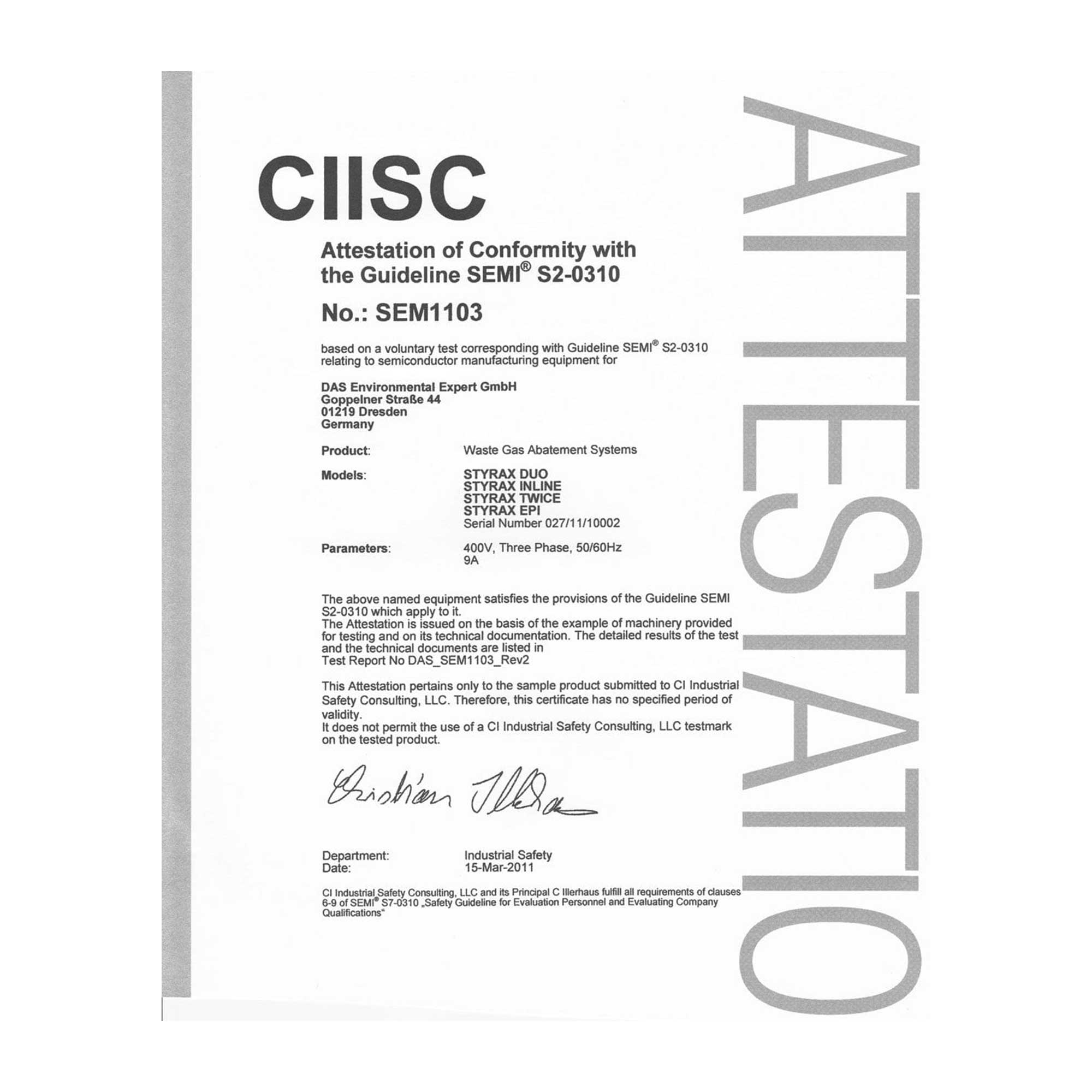 certificate CIISC