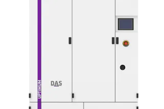 UPTIMUM A modern white device named UPTIMUM with a digital display and several buttons, labeled as a product of DAS Environmental Experts.
