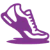 Team event A stylized purple outline of a sneaker, depicting modern athletic footwear, with emphasis on the sole and lace details.