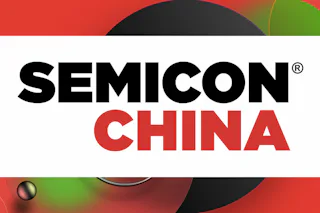 Logo SEMICON China The image features the bold and prominent "SEMICON CHINA" logo on a vibrant red and white background, highlighting the theme of semiconductor technology in China.