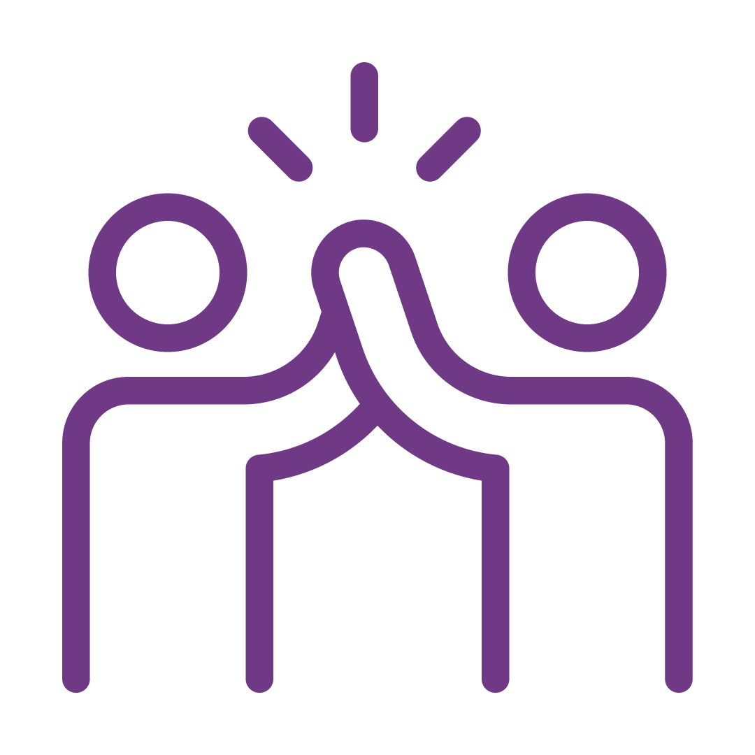 icon two persons high five