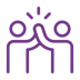 Icon team icon two persons high five