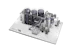 Chemical Physical Treatment Plant A detailed 3D rendering of an industrial wastewater treatment plant, featuring multiple cylindrical tanks connected by a network of pipes and walkways, showcasing advanced environmental engineering technology by DAS Environmental Experts.