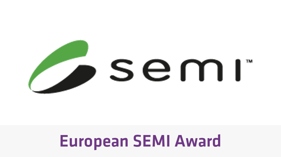 세미 로고가 중앙에 있고 하단에는 "European SEMI Award"라는 문구가 보입니다.