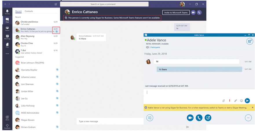 Skype for Business and Teams Islands mode
