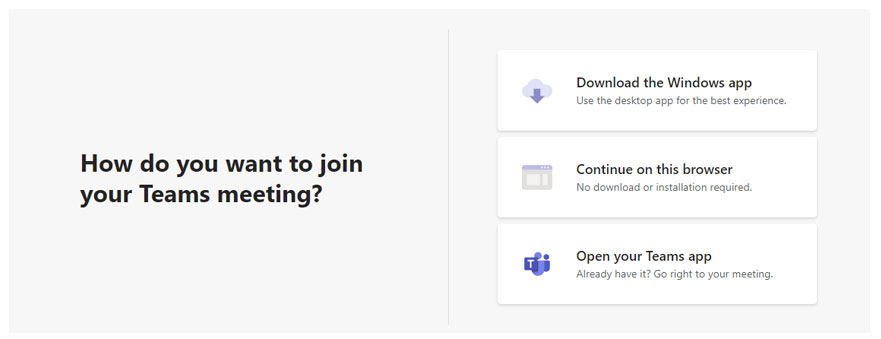 Join the meeting from Teams