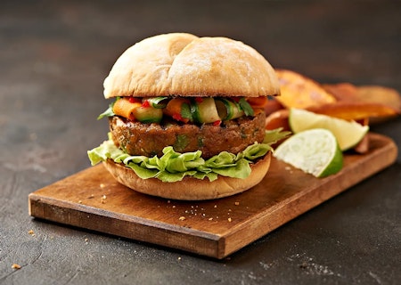 Vegan burger in a bun