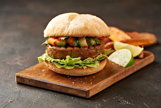 Vegan burger in a bun