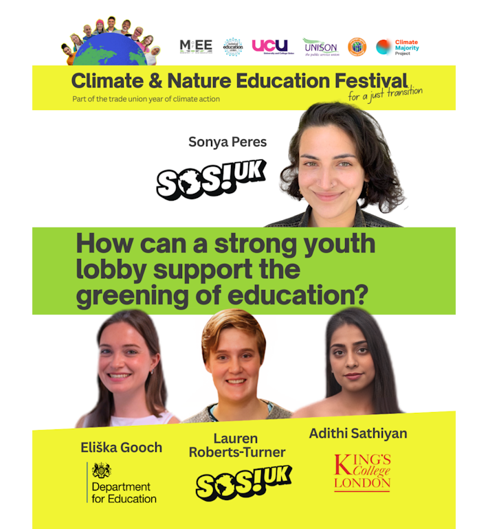 How can a strong youth lobby support the greening of education?