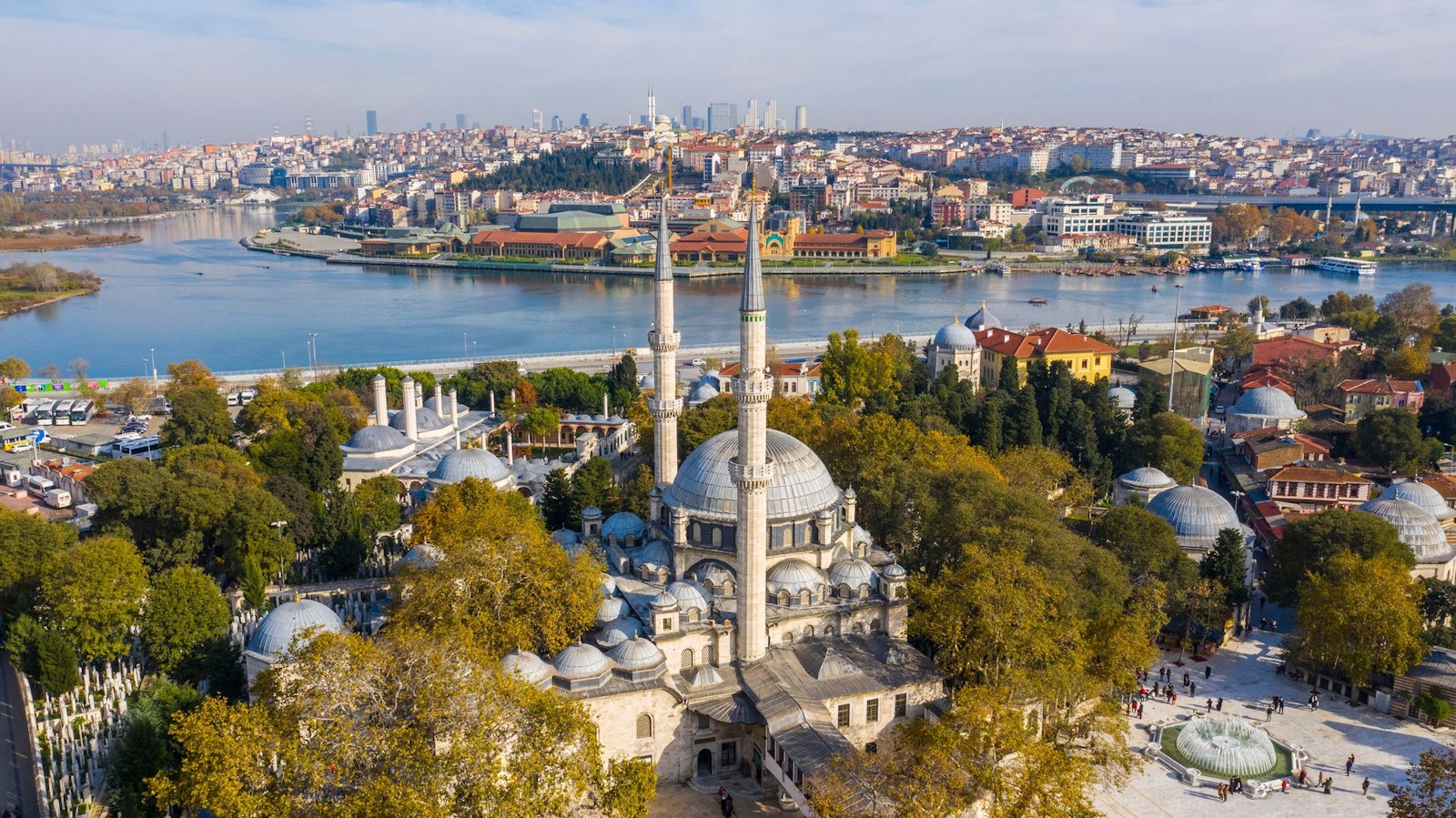 Aerial view of Eyüp Sultan Mosque
