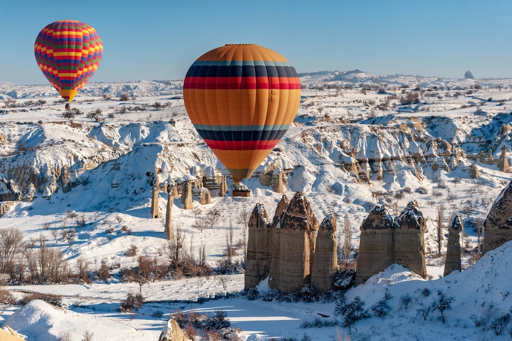 Cappadocia in winter, with its unusual rock formations