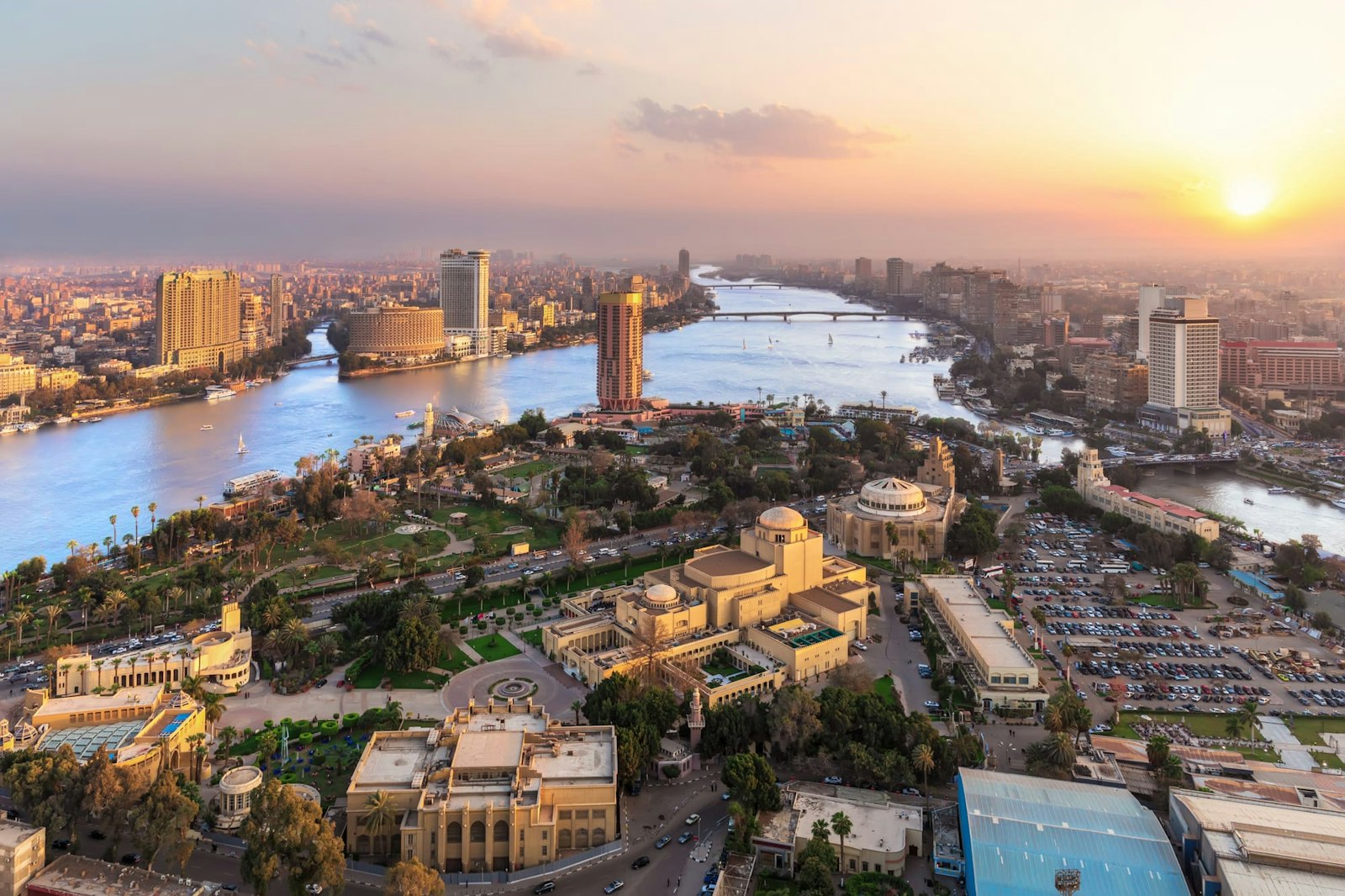 Aerial view of Cairo and the Nile