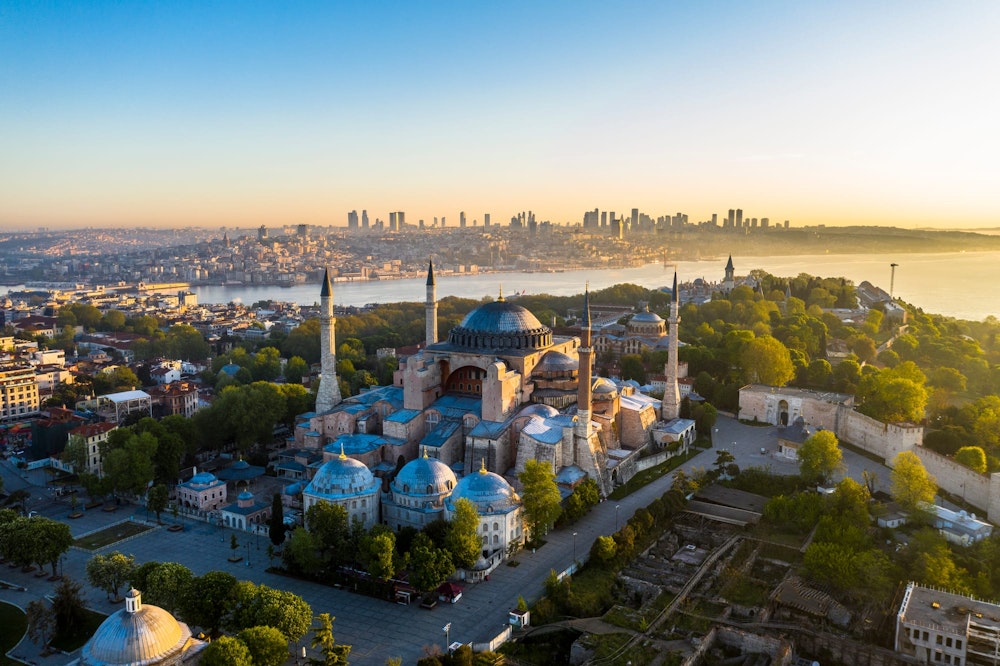 View of Istanbul with Hagia Sophia Mosque