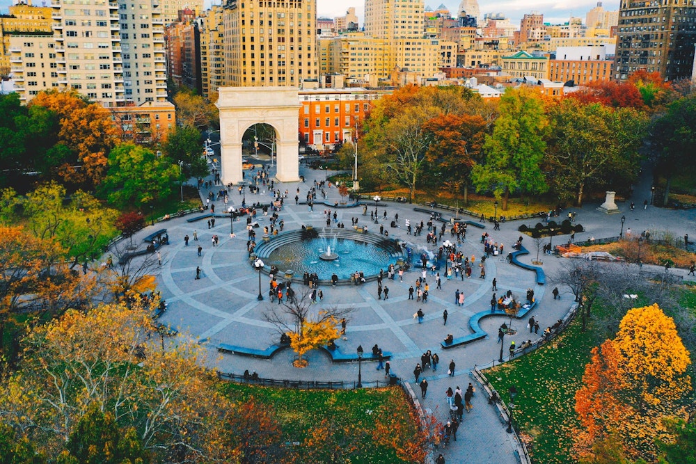 Washington square park dans le village de Greenwich, Manhattan à New York