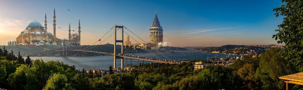 Beautiful sunset in Istanbul landscape, Türkiye