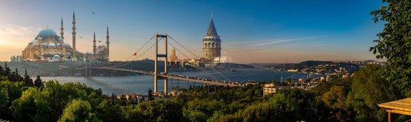Beautiful sunset in Istanbul landscape, Türkiye