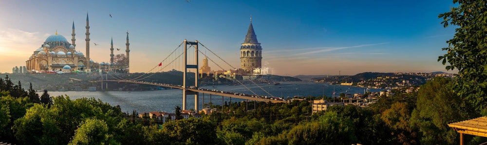 Beautiful sunset in Istanbul landscape, Türkiye