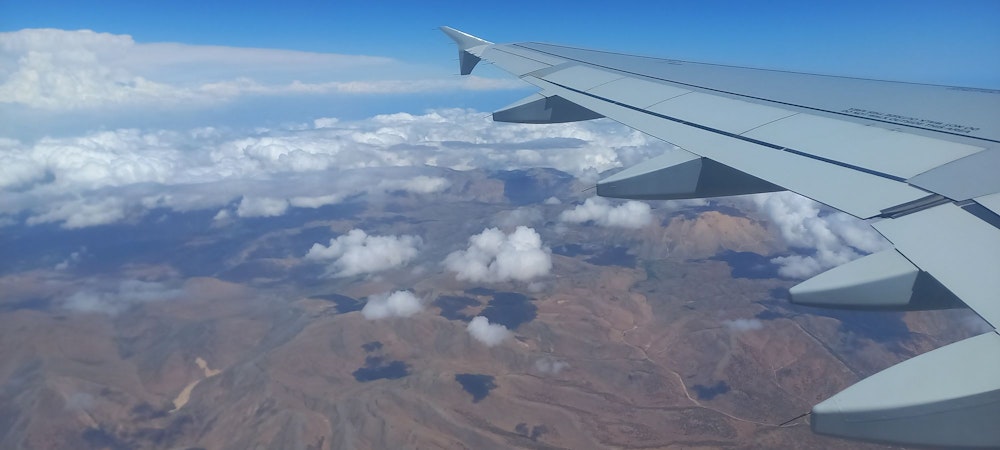 Luftaufnahme auf dem Weg in die Türkei
