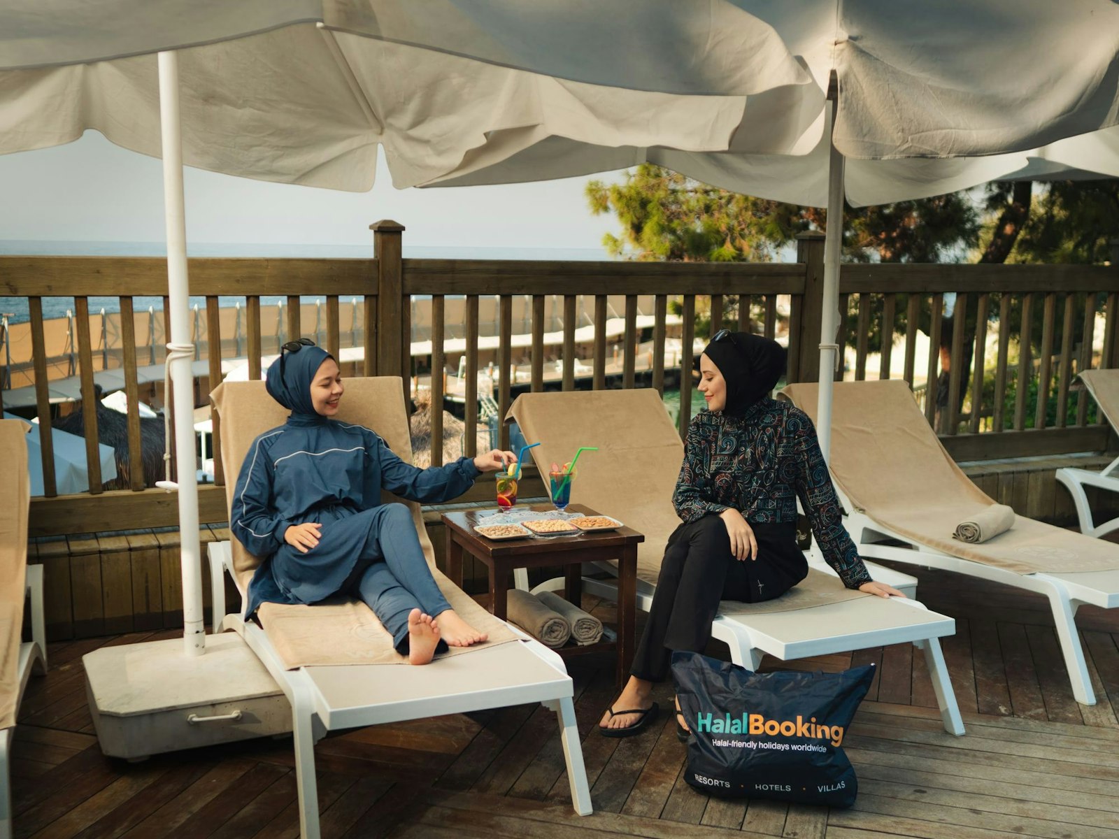 Women-only beach area at Wome Deluxe