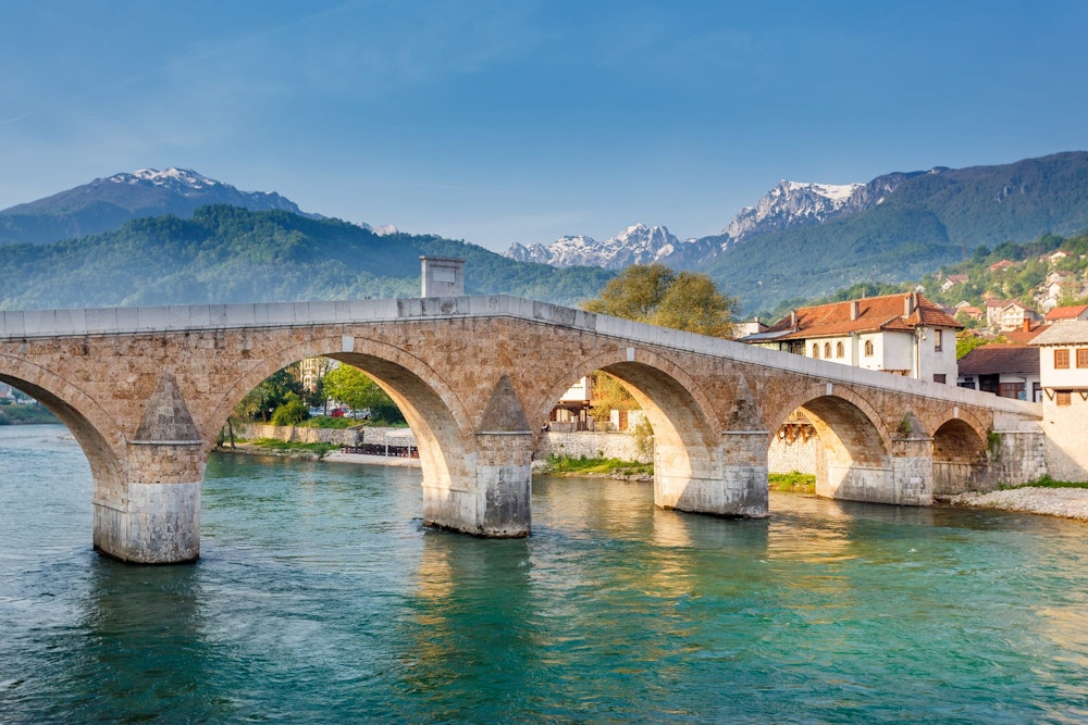 Konjic bridge over the Neretva River in Konjic