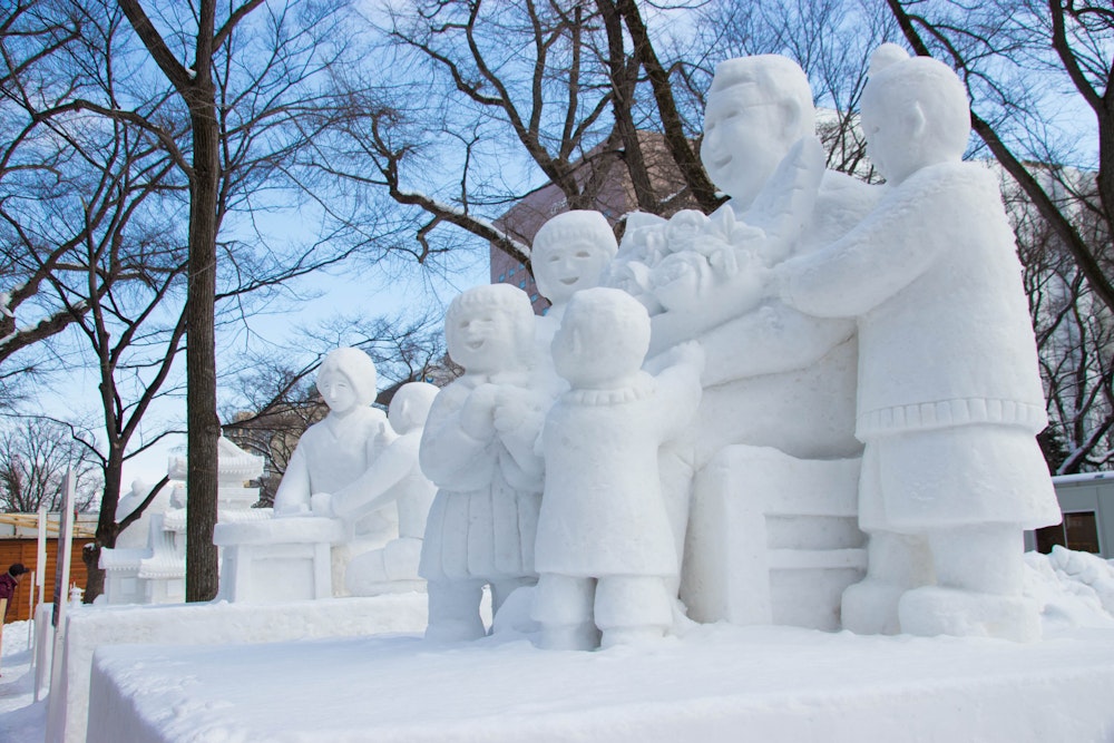 Snow sculptures at the Sapporo winter snow and ice festival