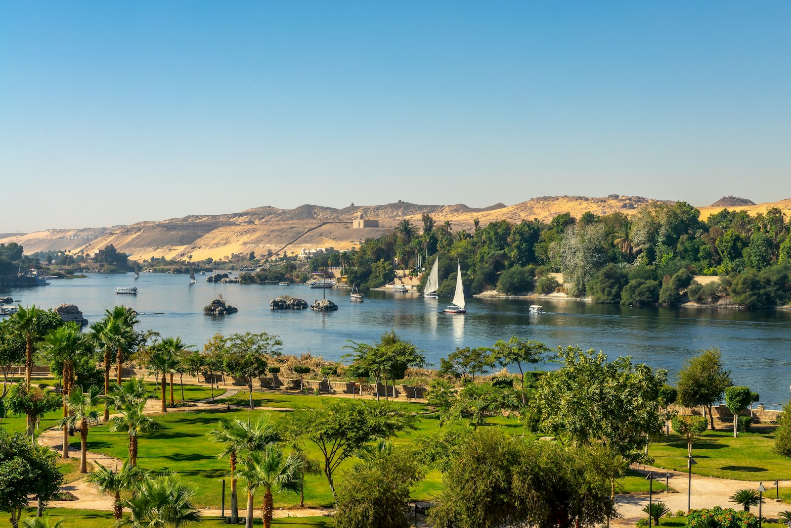 Panoramic view on the Nile river, Egypt