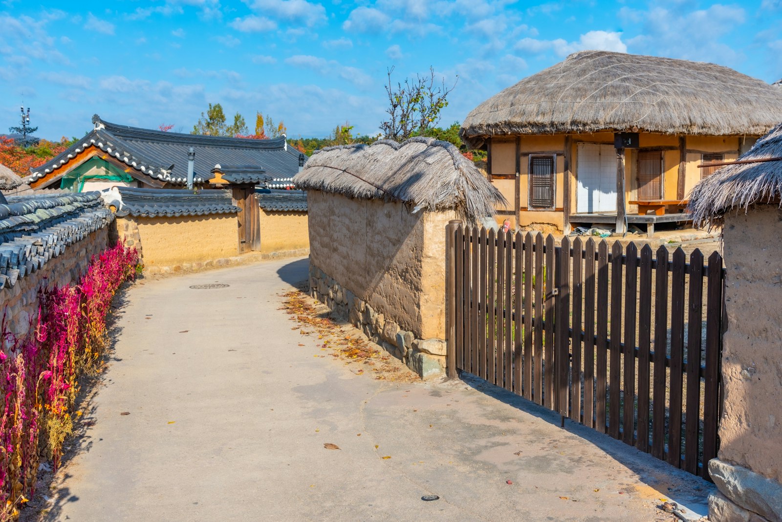 Traditional tile-roofed hanok house at Hahoe folk village