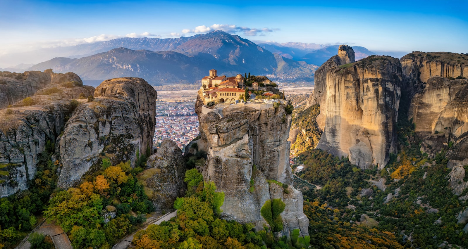 Meteora mountains and monastery