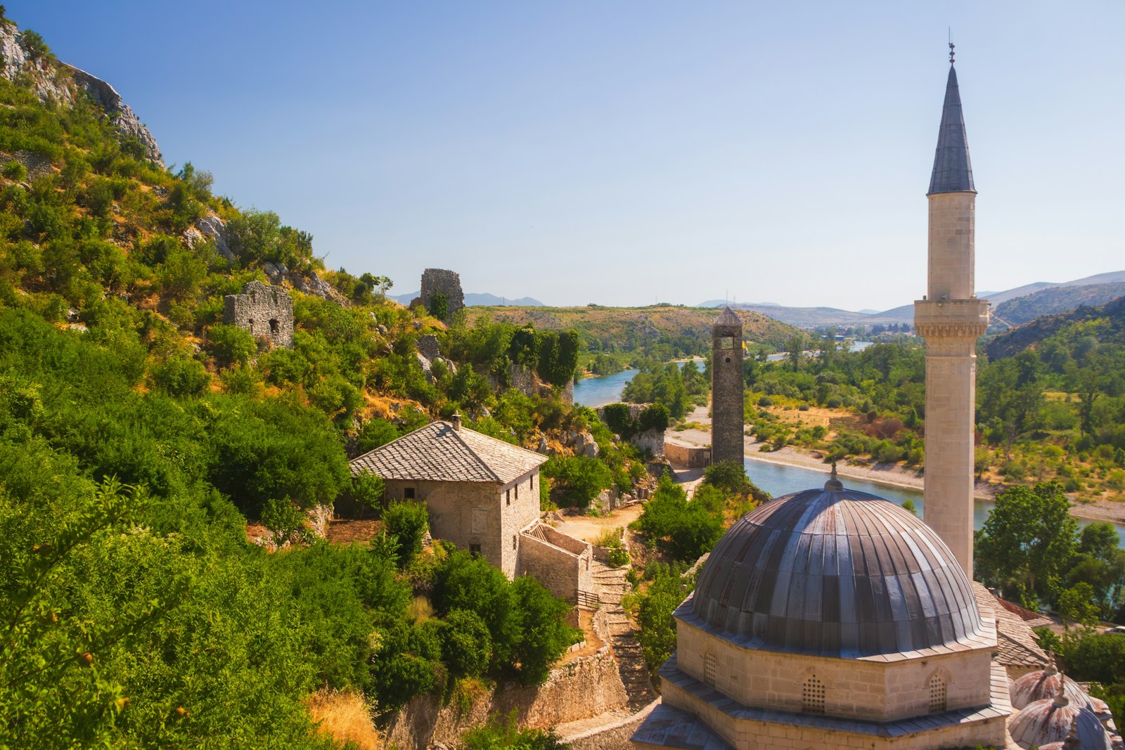 View of Pocitelj and mosque