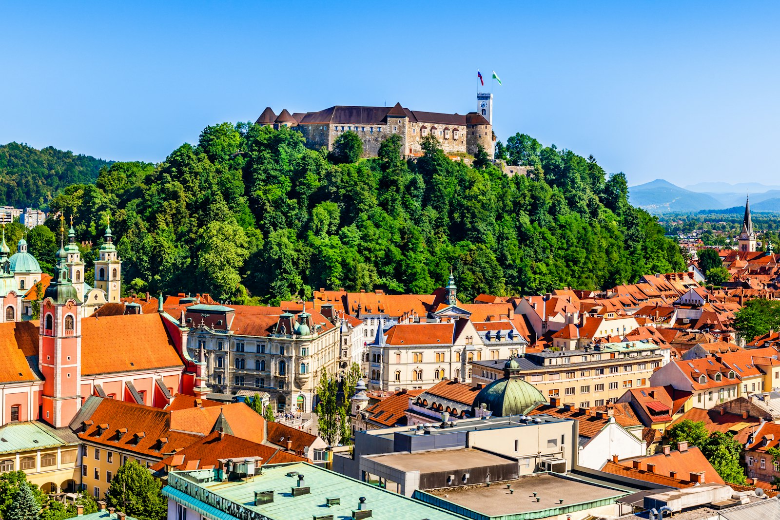 Ljubljana old town and Ljubljana castle