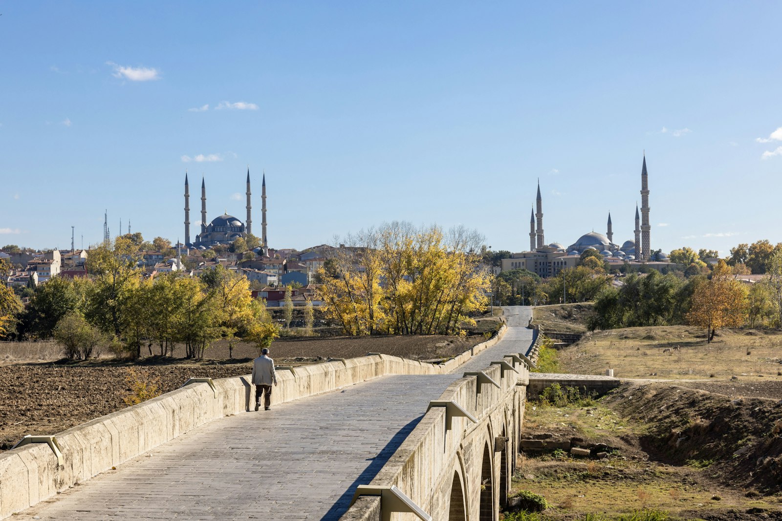 View of Selimiye and the old mosque from the Bayezit II Bridge